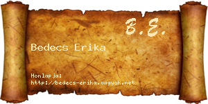 Bedecs Erika névjegykártya